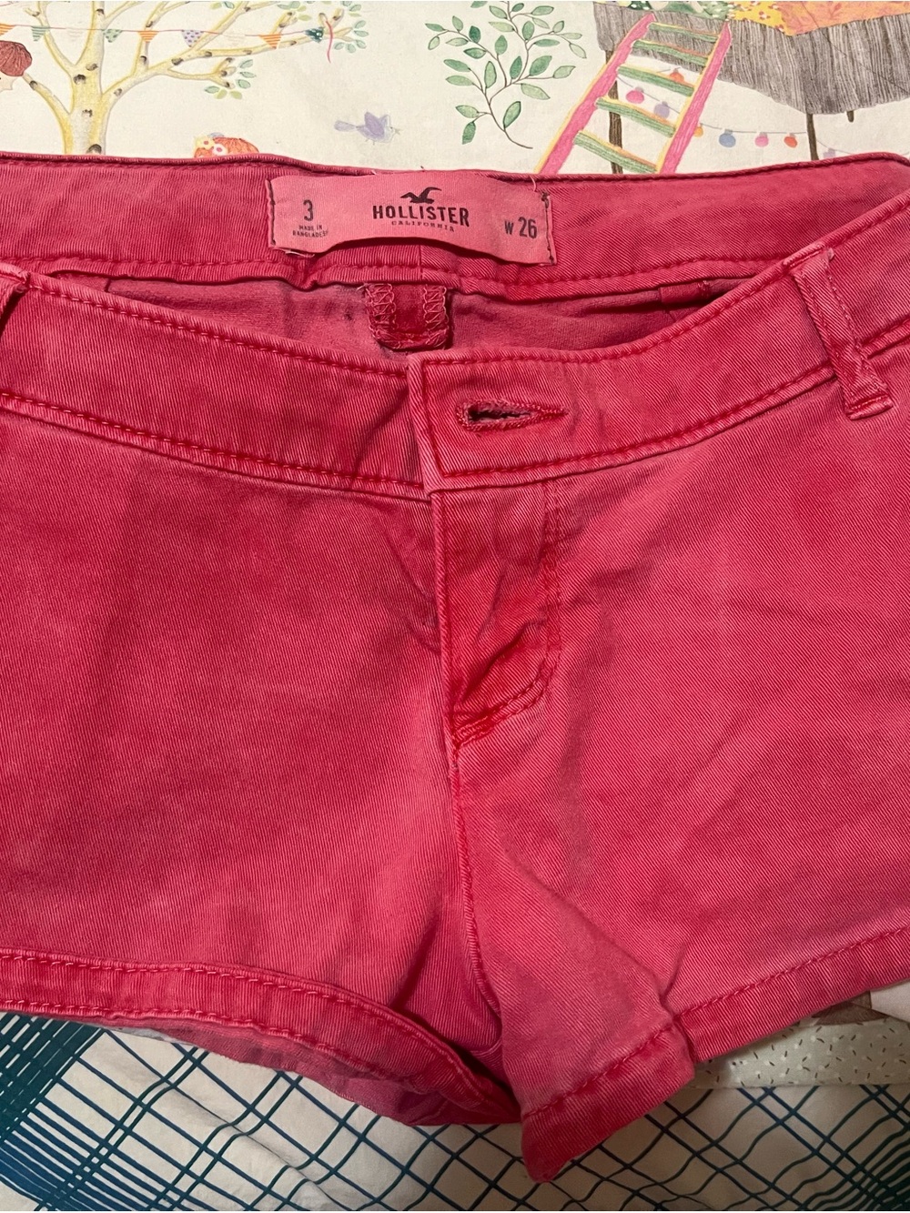 Hollister Pink Cotton Stretch Jean Shorts